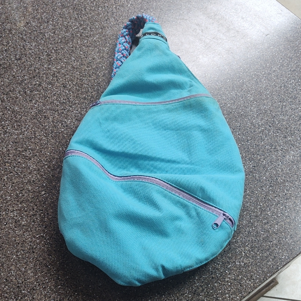Teal Sling Bag with Braided Strap